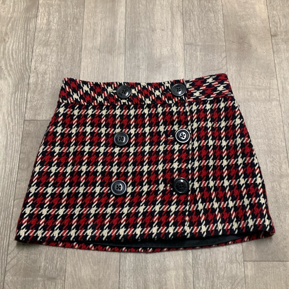 Womens‎ Express Design Studio Wool Blend Houndstooth Mini Wrap Lined Skirt